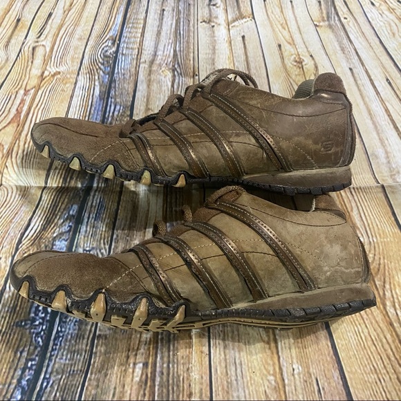 Skechers 46071 Brown Leather Walking Shoes Size 8.5 - Picture 3 of 5